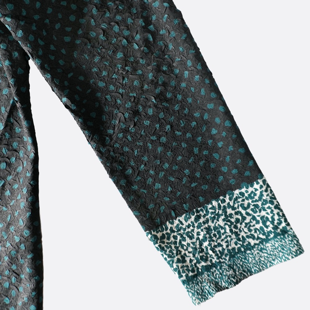 Chico's Travelers Charcoal Teal Crushed Jacket XL 1X 2X Crinkle Textured Kimono - Picture 5 of 9